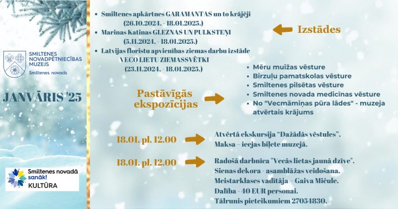 Janvāris Smiltenes Novadpētniecības muzejā Mēru muižā